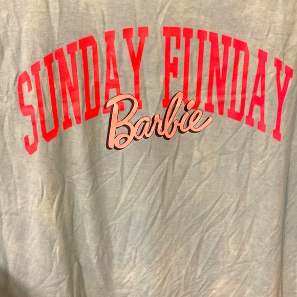 Unisex Aqua Barbie Sunday Funday Short Sleeve Crew Neck T-Shirt sz L New NWT - Picture 6 of 8